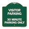 Signmission Visitor Parking Visitor Parking 30 Minute Parking Only, Green & White Alum, 18" x 18", GW-1818-22727 A-DES-GW-1818-22727 - alternate 1